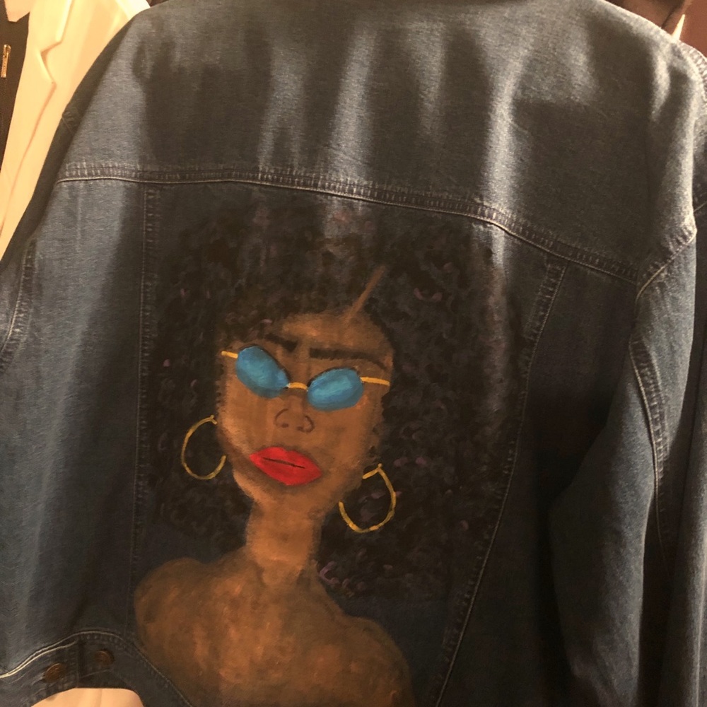 🌸 Hand created a unique print jacket, perfect! - Picture 4 of 7